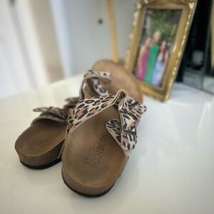 Leopard Print Sandals with Adjustable Straps